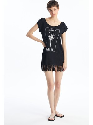 Lc Waikiki Yeni Sezon Kayık Yaka Kadın Plaj Elbisesi