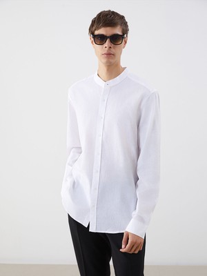 Lc Waikiki Yeni Sezon Regular Fit Uzun Kollu Keten Karışımlı Erkek Gömlek