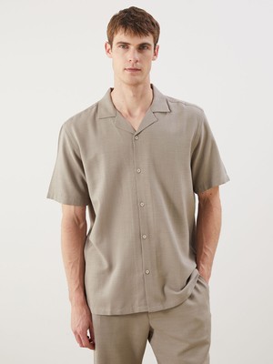 Lc Waikiki Yeni Sezon Regular Fit Kısa Kollu Keten Görünümlü Erkek Gömlek