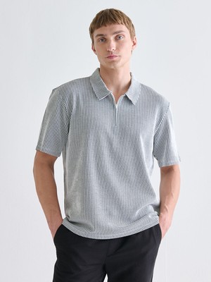 Lc Waikiki Yeni Sezon Polo Yaka Çizgili Penye Erkek Tişört