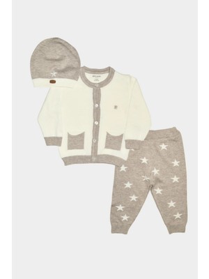 Pierre Cardin Yıldızlı Triko Bebek & Çocuk 3'lü Alt-Üst Takım