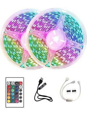 Tunç Line 10M Şerit LED Iç Mekan Renkli Rgb Şerit LED Kumandalı