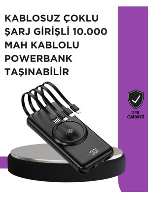 Çoklu Cihaz Uyumu ile Kablolu ve Kablosuz Şarj – Pratik Powerbank