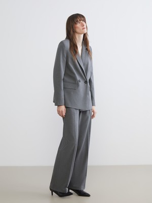 Lc Waikiki Yeni Sezon Loose Fit Çizgili Kadın Pileli Pantolon