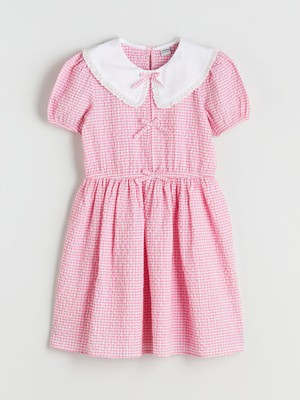 Lc Waikiki Yeni Sezon Bebe Yaka Ekose Desenli Kız Çocuk Elbise