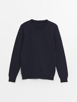 Lc Waikiki Yeni Sezon V Yaka Basic Uzun Kollu Erkek Çocuk Triko Kazak