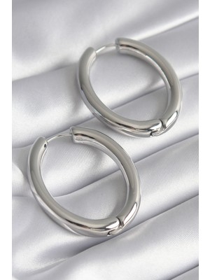 Hsc Bilişim Pirinç Gümüş Renk Halka Model Kadın Küpe - TJ-BKP8498