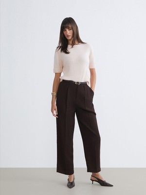 Lc Waikiki Yeni Sezon Beli Kemerli Loose Fit Kadın Pileli Pantolon