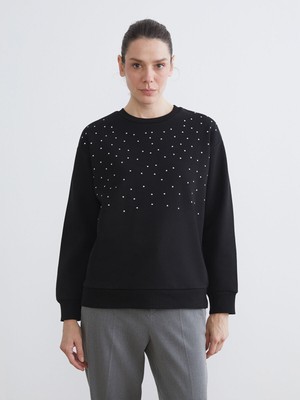 Lc Waikiki Yeni Sezon Taşlı Oversize Kadın Kalın Sweatshirt