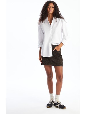 Lc Waikiki Yeni Sezon Dar Fit Leopar Desenli Mini Jean Etek