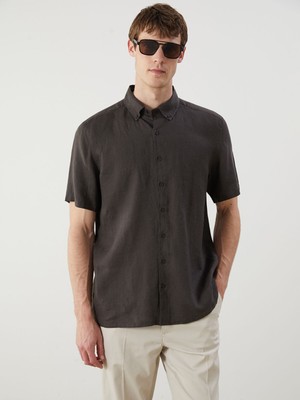Lc Waikiki Yeni Sezon Regular Fit Kısa Kollu %100 Keten Erkek Gömlek