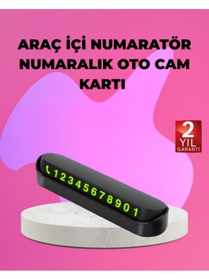 DecoTech Fosforlu Araç Içi Park Kartı Numaratörü