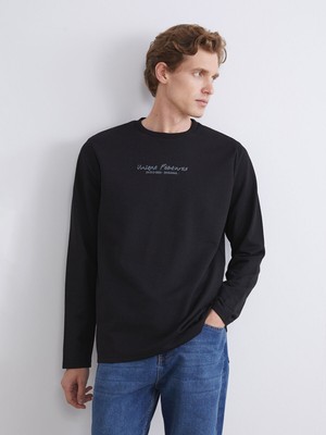 Lc Waikiki Yeni Sezon Bisiklet Yaka Uzun Kollu Baskılı Erkek Sweatshirt