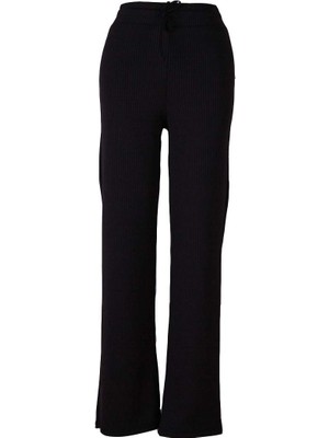 Trender Modal Fitilli Bol Paça Siyah Kadın Pantolon 2455B