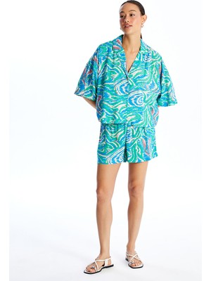 Lc Waikiki Yeni Sezon Beli Lastikli Desenli Kadın Şort