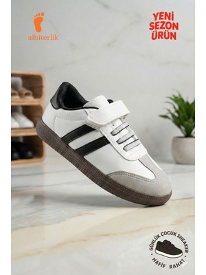 Albishoes Unisex Kız - Erkek Çocuk Cırtlı Okul Ayakkabısı Sneaker Çocuk Spor Ayakkabı Kids Sneaker