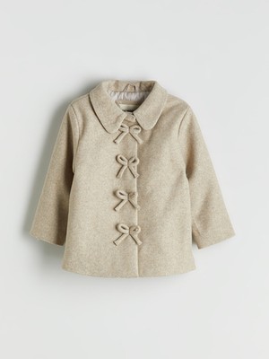 Lc Waikiki Yeni Sezon Fiyonk Detaylı Kız Çocuk Kaşe Kaban