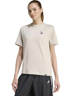 Adidas Soft Sport Kadın Beyaz Yuvarlak Yaka Tişört
