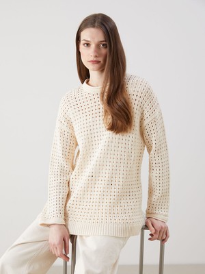 Lc Waikiki Yeni Sezon Bisiklet Yaka Ajurlu Kadın Triko Tunik