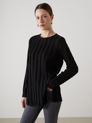 Lc Waikiki Yeni Sezon Bisiklet Yaka Dokulu Kadın Tunik