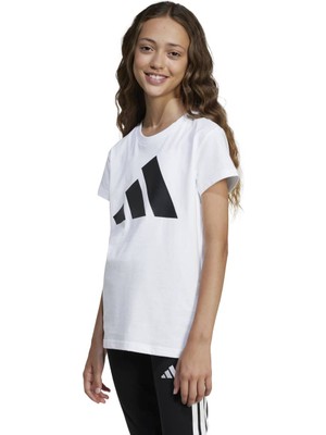Adidas Essentials Çocuk Beyaz Yuvarlak Yaka Tişört