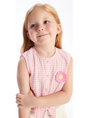 Lc Waikiki Yeni Sezon Kolsuz Çiçekli Ekose Kız Çocuk Gömlek