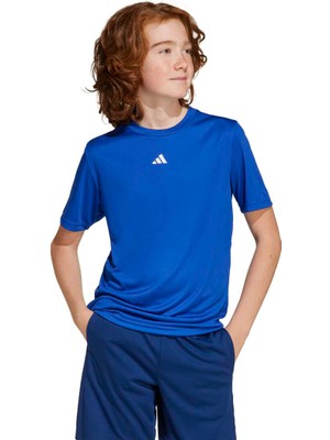 Adidas Train Essentials Logo Çocuk Lacivert Yuvarlak Yaka Tişört