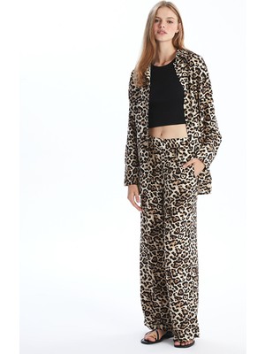 Lc Waikiki Yeni Sezon Beli Lastikli Leopar Desenli Kadın Pantolon