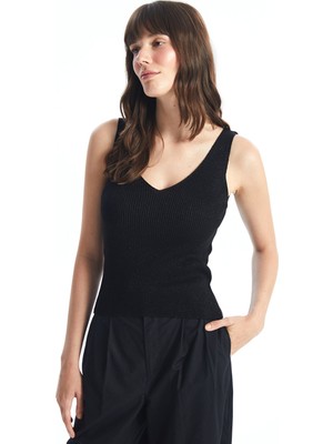 Lc Waikiki Yeni Sezon Kadın V Yaka Düz Triko Kazak