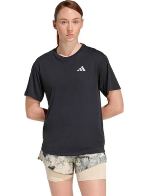 Adidas Running Essentials Kadın Siyah Yuvarlak Yaka Tişört