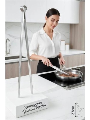 SHC4200 Bfs 37 cm Xxl Izgara Maşası – Paslanmaz Çelik, Profesyonel Mutfak ve Barbekü Kullanımı