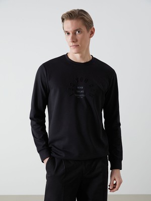 Lc Waikiki Yeni Sezon Bisiklet Yaka Uzun Kollu Baskılı Erkek Sweatshirt