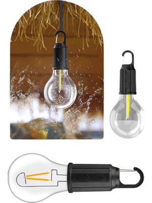 Taşınabilir Şarjlı LED Ampul Askılı Lamba Kamp Bahçe Lambası (Neva-Box)
