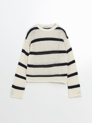 Lc Waikiki Yeni Sezon Bisiklet Yaka Ajurlu Kız Çocuk Triko Kazak