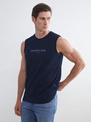 Lc Waikiki Yeni Sezon Bisiklet Yaka Baskılı Erkek Kolsuz Tişört