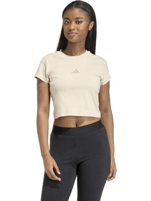 adidas W FI SL BB TEE CRLI Bej Kadın Kısa Kol T-Shirt