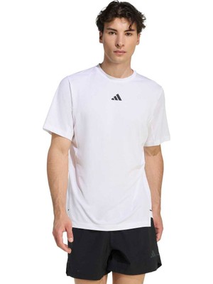 Adidas D4T Essentials Erkek Beyaz Yuvarlak Yaka Tişört XL Konforlu ve Şık Tasarım