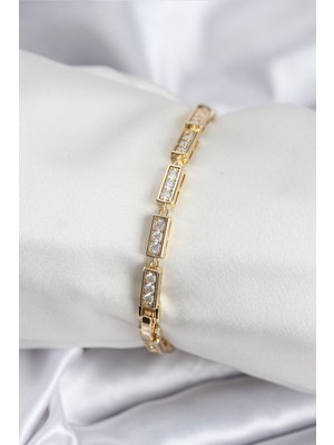 Pirinç Vip Seri Gold Renk Parçalı Model Kadın Bileklik