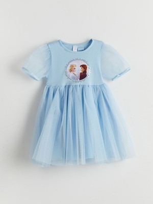 Lc Waikiki Yeni Sezon Elsa Basklı Kız Çocuk Penye Elbise