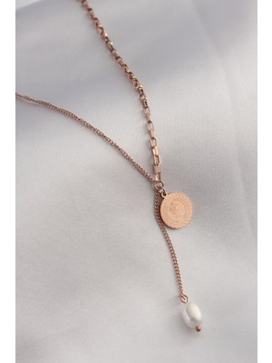 316L Çelik Renk Işlemeli Sallantılı Kadın Kolye