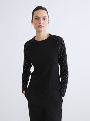 Lc Waikiki Yeni Sezon Bisiklet Yaka Taşlı Kadın Triko Kazak