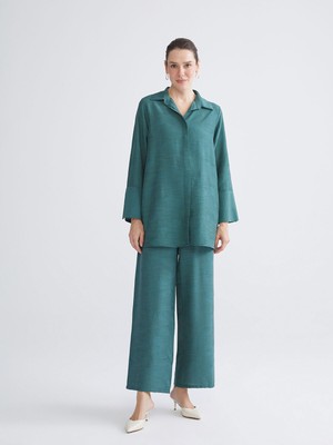 Lc Waikiki Yeni Sezon Beli Lastikli Desenli Geniş Paça Kadın Pantolon