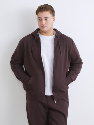 Lc Waikiki Yeni Sezon Büyük Beden Kapüşonlu Erkek Kalın Fermuarlı Sweatshirt