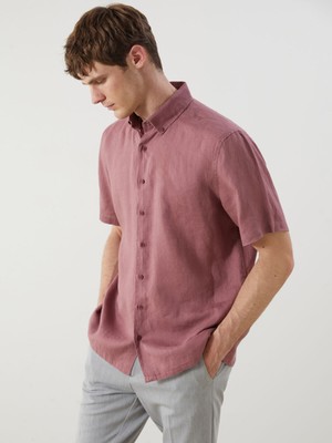 Lc Waikiki Yeni Sezon Regular Fit Kısa Kollu %100 Keten Erkek Gömlek