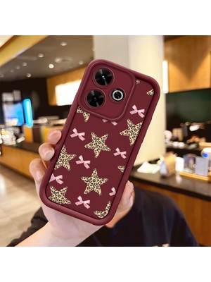 HONTINGA Xiaomi Redmi 12 12C 13 13C 13X 4g Uyumlu Telefon Kılıfı Düşüme Önleyici Basitlik Anti Düşme Kamera Korumali Süs Eşyası Bordo Desen Yumuşak Silikon Telefon Kılıfı K2-7131