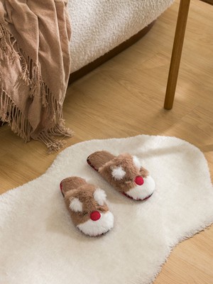 Lc Waikiki Yeni Sezon Geyik Nakışlı Pelüş Kadın Ev Terliği