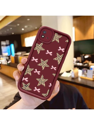 HONTINGA Realme C20 C11 2021 Uyumlu Telefon Kılıfı Düşüme Önleyici Basitlik Anti Düşme Kamera Korumali Süs Eşyası Bordo Desen Yumuşak Silikon Telefon Kılıfı K2-7131