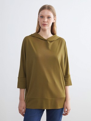 Lc Waikiki Yeni Sezon Kapüşonlu Oversize Kadın Sweatshirt Elbise