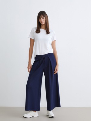 Lc Waikiki Yeni Sezon Beli Lastikli Geniş Paça Kadın Pileli Pantolon