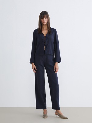 Lc Waikiki Yeni Sezon Beli Lastikli Geniş Paça Kadın Pantolon